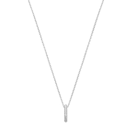 zilver gerhodineerd collier zirkonia 42 + 3 cm 1339001