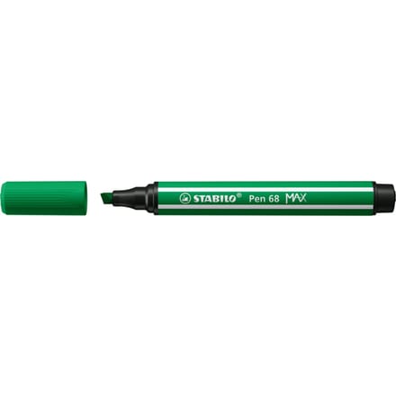 STABILO Pen 68 MAX - Fibre-tip Pen with Thick Chisel Tip - Emerald Green