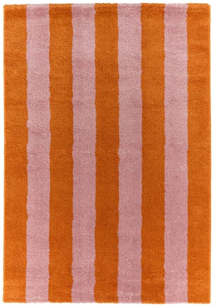 sweeek - Binnen vloerkleed met oranje en roze strepen - pablo