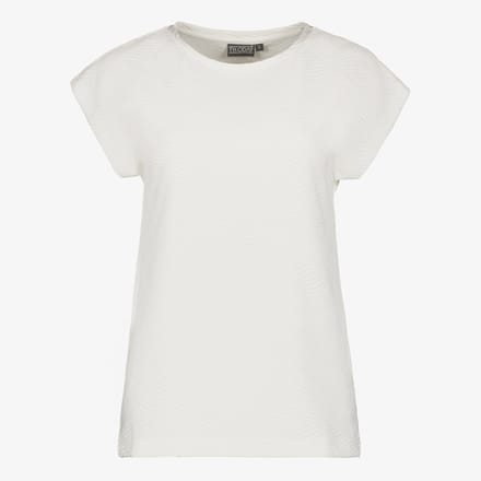 TwoDay dames T-shirt met subtiele structuur wit - Maat S