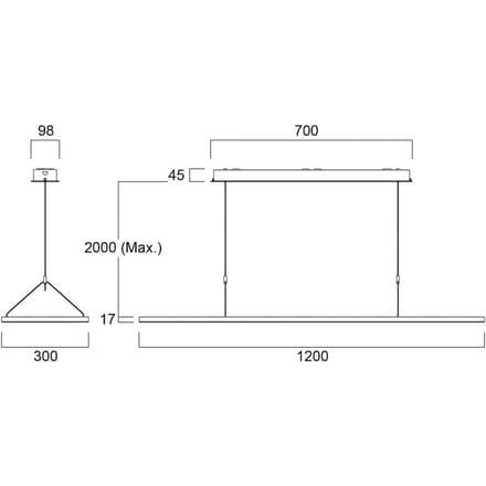 Sylvania LED hanglamp Areum, 120 x 30 cm, 840