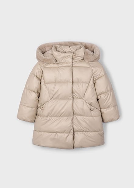 MAYORAL Long Coat Jassen Meisjes - Winterjas - Bruin - Maat 128