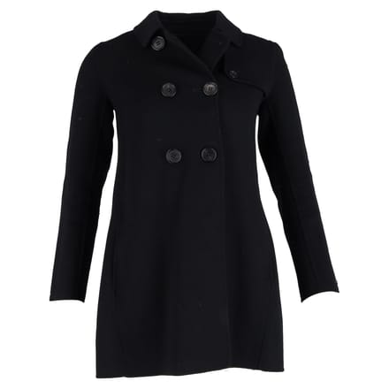 Max Mara Dubbelzijdige Peacoat in Zwart Wol