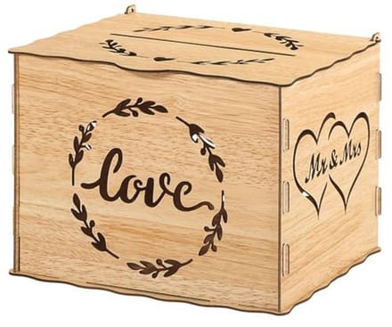 Houten bruiloftskaartenbox voor bruiloftskaarten - Cadeau voor Bruiloft, Verjaardag, Babyshower en Jubileum