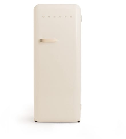 CREATE - Koelkast in retrostijl - Gebroken wit - Handvat Zand - FRIDGE RETRO 281L