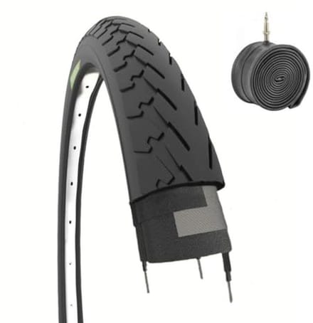Zwarte Afdekking en Slang voor Stadsfiets en Trekkingfiets 700x35c