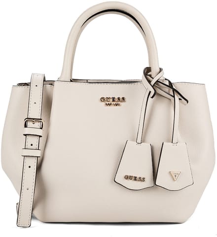 GUESS handtas schoudertas Amorette Girlfriend Satchel Cream White crème