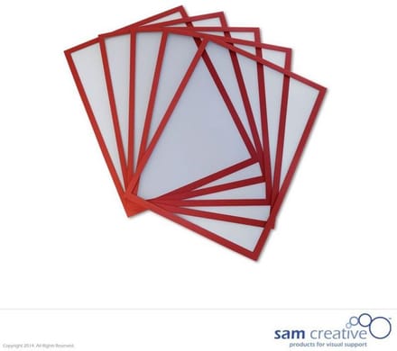 Sam Creative Whiteboard Magneten - Magneetvenster - Insteekhoezen - A4 - Rood - 5 stuks
