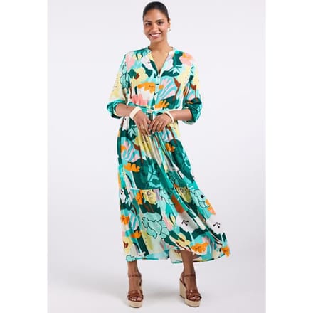DIDI Dames Dress Melody Green Fleurie print maat 36