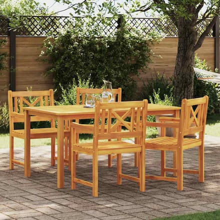 vidaXL - Tuinstoelen - 4 - st - Naturel - Massief - Acacia - Hout