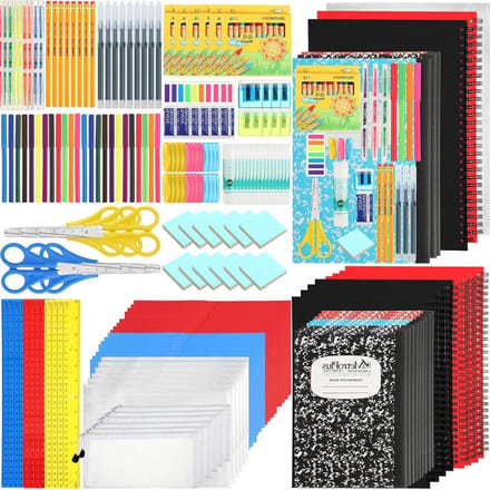 Schoolbenodigdheden Set - Studie Kit Schoolspullen - Terug naar School - 88 Stuks Inclusief - 12 Sets - Multicolor