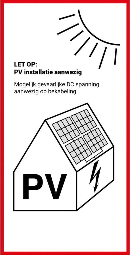 PV sticker meterkast 100 x 50 mm