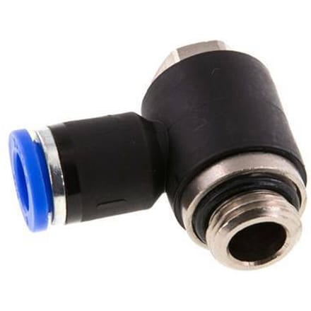 8mm x G1/4'' 90 graden L-vorm Messing/PA 66 Insteekfitting Buitendraad Draaibaar NBR [2 Stuks]