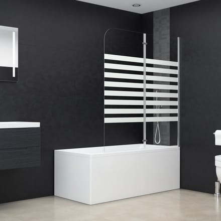 vidaXL - Badwand - gestreept - 120x140 - cm - gehard - glas