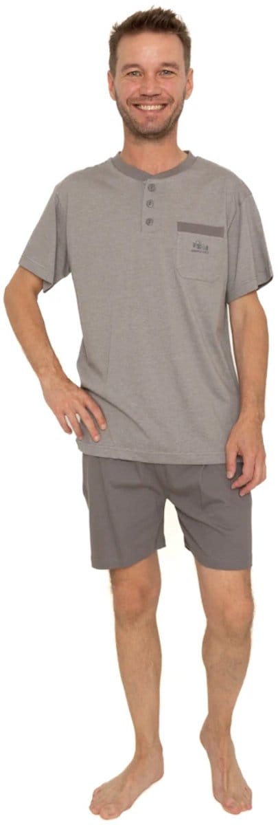 Outfitter heren shortama - 100% katoen - maat S - Monaco race - grijs