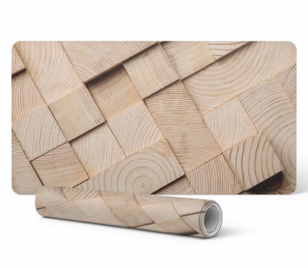 Bureauonderlegger voor grafisch ontwerpers en vormgevers, houten mozaïek, 100x50 cm