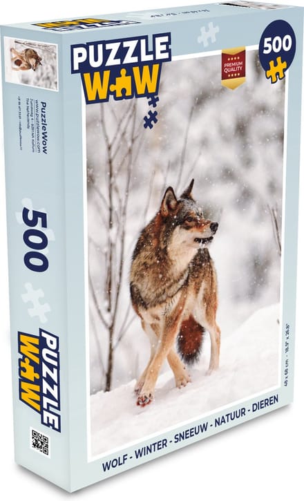 Puzzel Wolf - Winter - Sneeuw - Natuur - Dieren - Legpuzzel - Puzzel 500 stukjes