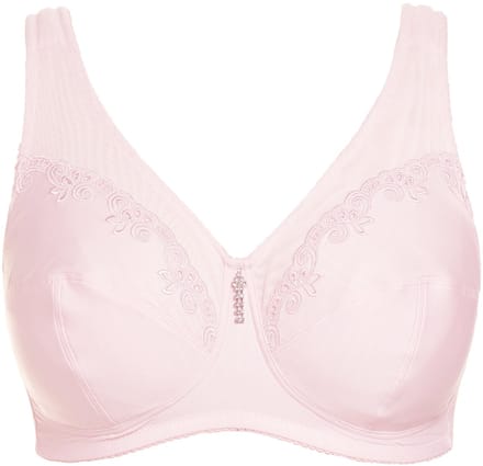 Ulla Popken - Dames - Ontlastingsbeha zonder beugel strasshanger - Roze - Maat 125D