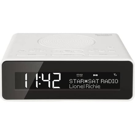 TechniSat DIGITRADIO 51 - DAB+ wekkerradio (DAB, FM, wekkerradio, wekker met twee instelbare wektijden, sluimerfunctie, slaaptimer, dimbaar display, hoofdtelefoonaansluiting) wit