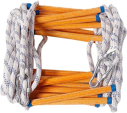 Touwladder - Noodladder Vluchtladder - Veilig Ontsnappen - Sterk Polyester Epoxy - 5 Meter Lengte - Wit