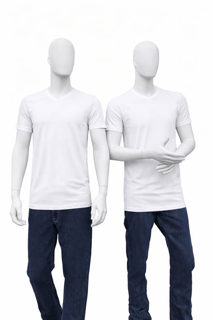RELAKZ - Lenzing Modal - Heren T-shirt - V-hals - Extra Lang - Wit - S - 2-pack