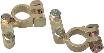 ProPlus Accupoolklem set - messing en staal - Ø 16-17 mm - goud - 2 stuks