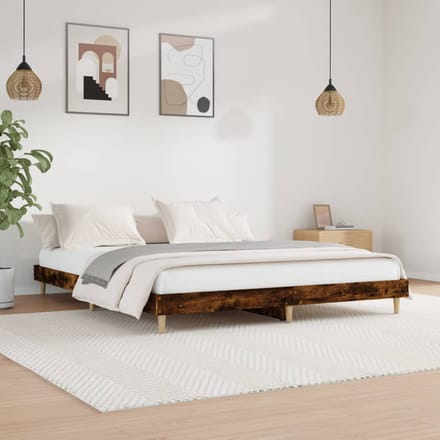 vidaXL - Bedframe - zonder - matras - hout - gerookt - eikenkleurig - 140x200 - cm
