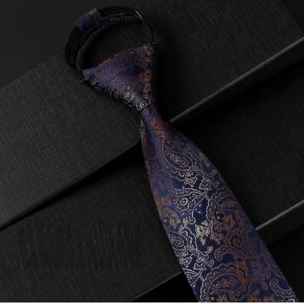 Knoopvrije Stropdas – Easy Tie – Ritssluiting – Stropdas – Paisley Dessin