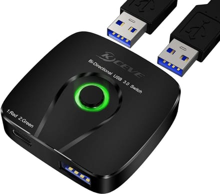 USB 3.0 Schakelaar - KVM Switch - Apparaten Delen - 2 Computers 1 Apparaat