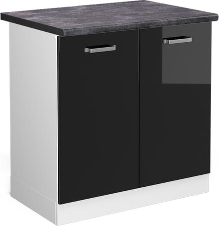 Vicco R-Line Wastafelkast – 80 cm, WB Antraciet Zwart hoogglans
