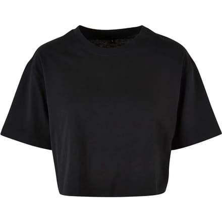 Build your Brand Ladies Short Oversized Tee BY264 - Black - M