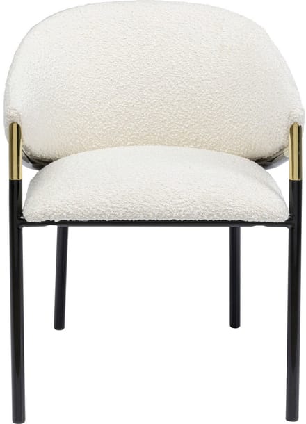 Stoel met armleuningen Boulevard Boucle creme Kare Design