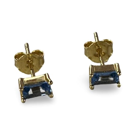 Oorknopjes/blauwe steen/goldplated