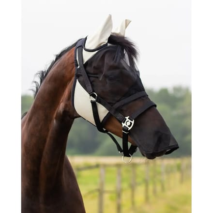 QHP Vliegenmasker Met Afneembare Neusflap Beige - Mini Shetlanderlander