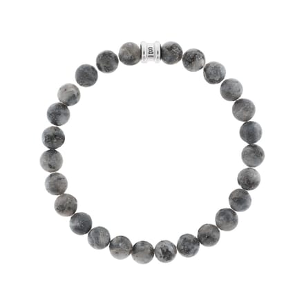 STEEL & BARNETT - Kralenarmband Heren - Larvikiet - Maat M