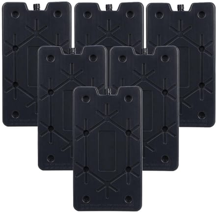 Excellent Houseware Koelelement Ice Pack - 6x - zwart - polyethyleen - 350 gr - 24 x 14 x 1.5 cm