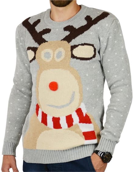 Zolta - Kersttrui - Renifer - Grijs - Maat M