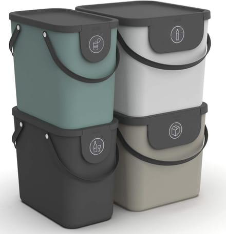Rotho Albula afvalscheiders - set van 4 - 2x 25L en 2x 40L - diverse kleuren