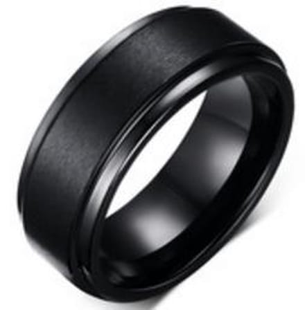Schitterende Zwarte Wolfraamcarbide Ring | Damesring | Herenring