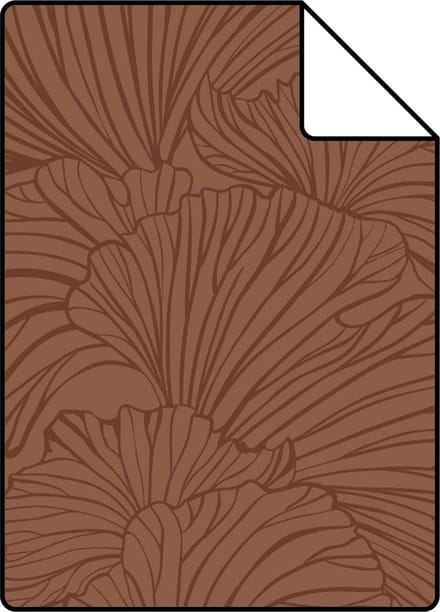 Proefstaal ESTAhome behang ginkgo bladeren terracotta - 26.5 x 21 cm - 139617-S