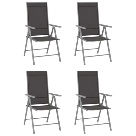 vidaXL - Klapstoelen - 4 - stuks - Textilene - Zwart
