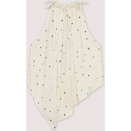 top een polka stippen witte vrouw