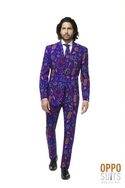OppoSuits Doodle Dude - Mannen Kostuum - Gekleurd - Feest - Maat 52