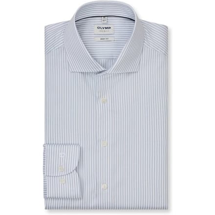 OLYMP Overhemd Level 5 Luxury Stripe Lichtblauw - Maat 44 - Heren - Overhemden Formeel