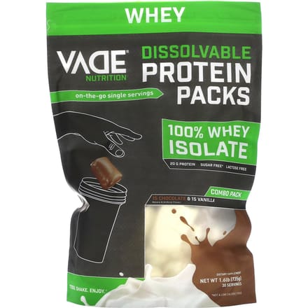 Vade Nutrition, Pack de Protéines Solubles, 100% Isolat de Whey, Chocolat & Vanille, 1,6 lb (735 g)