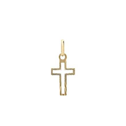 Lucardi Dames 9 karaat hanger kruis - Hanger - 9 Karaat - Goudkleurig