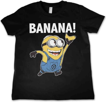 Minions Kinder Tshirt -Kids tm 4 jaar- Banana! Zwart