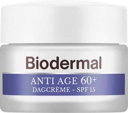 Biodermal Anti Age 60+ Dagcrème SPF 15, 50 ml - Dag crème met Hyaluronzuur en Ceramide, Geeft de huid meer stevigheid, Verbetert de huidteint
