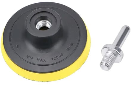 Steunschijf Velcro Medium 125 mm M10 inclusief adapter