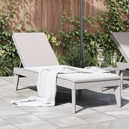 vidaXL - Ligbed - 186x60x29 - cm - polypropeen - grijs